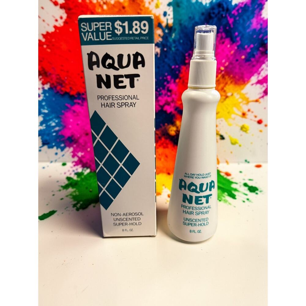 Vintage Aqua Net Professional Hair Spray Non Aerosol Super Hold 8oz NOS Box